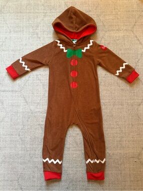 TipsyElves Toddler Gingerbread Man Costume/Jumpsuit/Romper (2T)